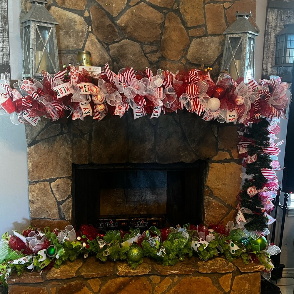 Red and White Holiday Garland for Festive Decor